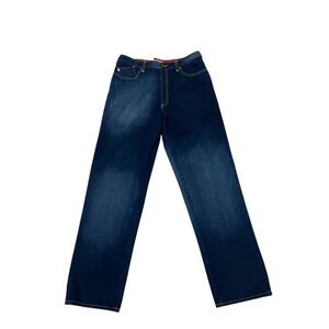 Vintage Indigo Red Baggy Jeans Hip Hop Lux Industrial Jeans